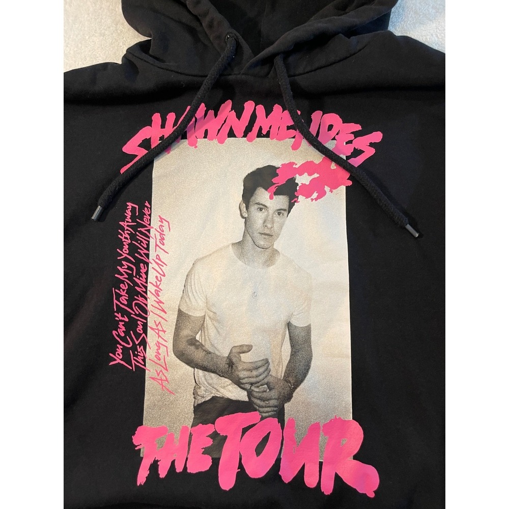 Shawn Mendes The Tour 2019 H&M Divided Black Pink Graphic Hoodie Mens Medium